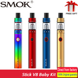 SMOK Stick V8 Baby Kit Vape Pen Electronic Cigarette EGO AIO Vaporizer E Cigarette Hookah TFV8 Baby Tank 0.25ohm/0.15 Dual Coils