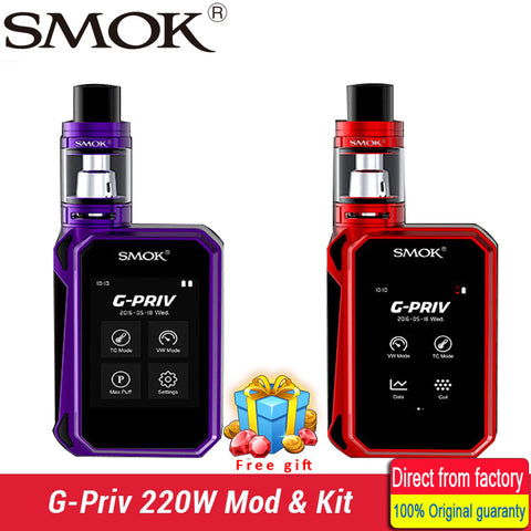 E-Cigarette Smok G-Priv 220W Touch Screen kit GPriv G priv Mod Vape 5ML